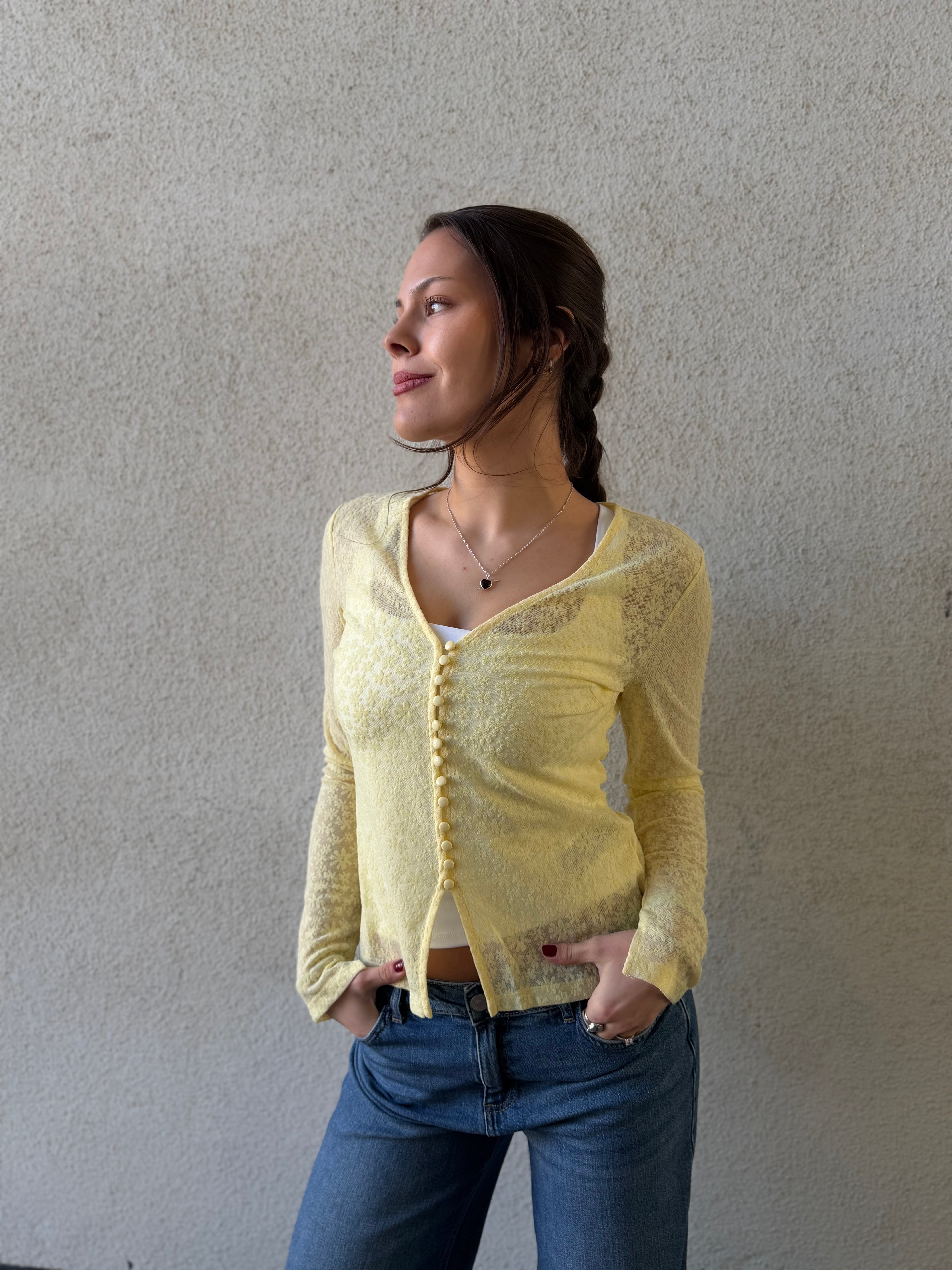 PCBAISY Cardigan - French Vanilla